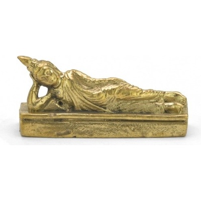 Figurka ležící Buddha, mosaz, 3 cm