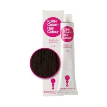 Kallos KJMN barva na vlasy s keratinem a arganovým olejem 3.0 Dark Brown Cream Hair Colour 1:1.5 100 ml