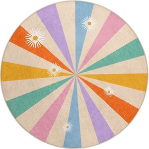Mila Home Детски килим подходящ за пране ø120 cm Rainbow Daisy - Mila Home (HKC-YuvHali-399-120x120)