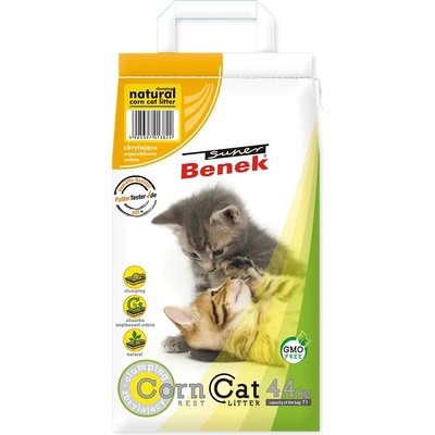 Super Benek 5кг Corn Cat Natural Super Benek, слепваща постелка за котешки тоалетни
