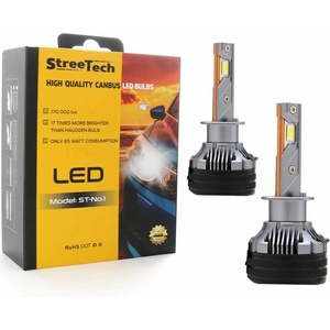  Лед крушки - Led система H1 Streetech модел STN1 за фарове - 170 000 Лукса, 65W - Canbus 6000K - 1700% повече светлина (HSTN1)