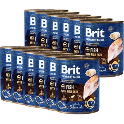 Brit Premium by Nature Риба с рибена кожа 12x800г