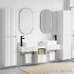 vidaXL Комплект мебели за баня 5 бр. Бял гланц 33 x 34, 5 x 160 см (3406017)