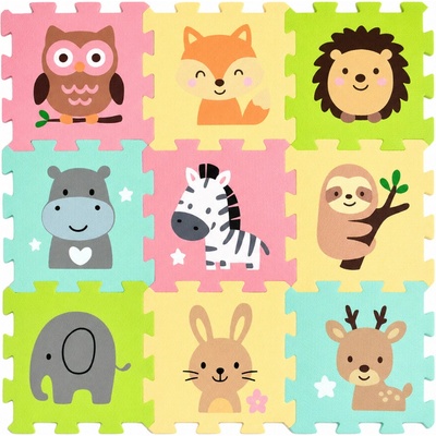 Petite&Mars Podlahové skládací puzzle Nexli Safari Friends 9 ks – Sleviste.cz