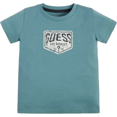 GUESS Зелена тениска с къс ръкав с цветна щампа отпред за момче Guess