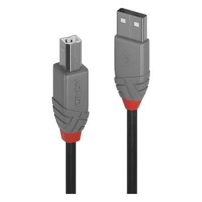 Lindy L36675 USB 2.0 A-B M/M, 5m, černý