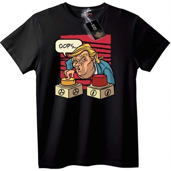 NOONEBRAND Тениска Ups! Ядрен Бутон - 6XL, White