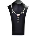 Dannyra Колие от естествена роза, перли Майорка и Swarovski, седеф Tender Rose Dannyra Jewels