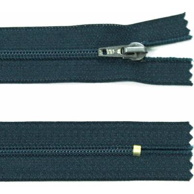 Spirálový zip no.3 nerozepínací 22cm - více barev color: 624 petrolejová + nikl