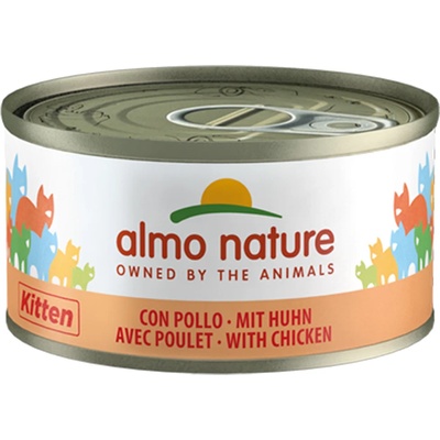 Almo Nature 70g 24x70г Kitten Almo Nature, консервирана храна за котки - с пилешко