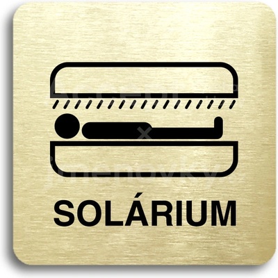 ACCEPT Piktogram solárium VI - zlatá tabulka - černý tisk bez rámečku