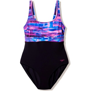 Speedo Дамски бански костюм Speedo Women's Print Contour Eclipse One Piece Swimsuit - Anthracite / Berry Cool / Wineberry - размер 38 (EU) (150-6095-0312)
