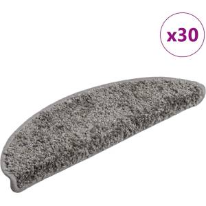 vidaXL Изтривалки за стълби, 30 бр. , 56x17x3 см, сиви, полукръгли (3365799)