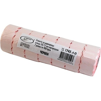 Spree Етикети за 1 ред марк. клещи 26/12 мм, 900 бр. , червен (3800884174593)