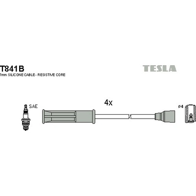 Sada zapaľovacích káblov TESLA T841B