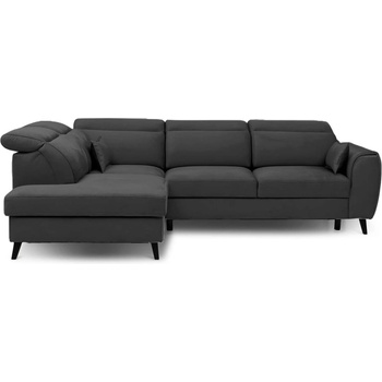 Eltap Тъмносив кадифен разтегателен ъглов диван с място за съхранение (ляв ъгъл L форма) Noble - ELTAP (CO-NOB-LT-06NU)
