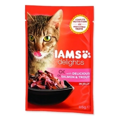 Iams Cat delights salmon & trout jelly 85 g