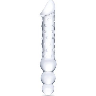 Glas Double Ended Glass Dildo with Anal Beads