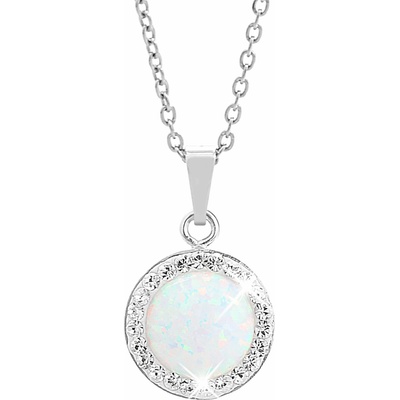 JSB Bijoux Opál s křišťálovými kameny Swarovski White 92300025wh (Ag925/1000, 2,1 g)