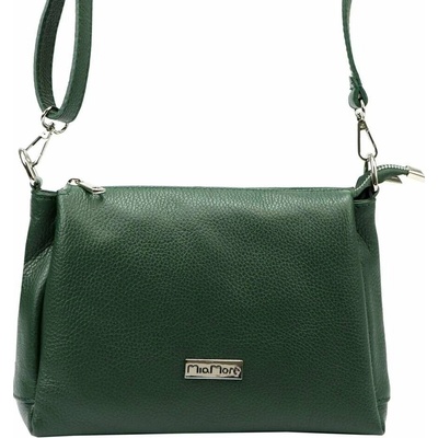 MiaMore dámská kabelka 01-002 Dollaro Přírodní Kůže Tmavě Zelená crossbody