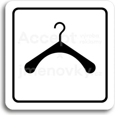 ACCEPT Piktogram šatna - bílá tabulka - černý tisk