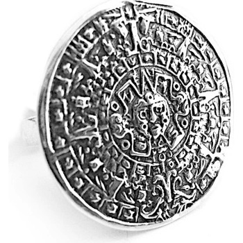 Silverbox Stříbrný prsten Mayský kalendář 6V4055