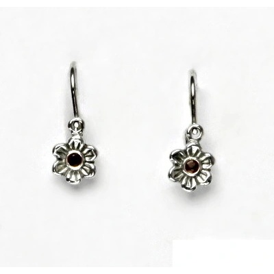 Čištín dětské přírodní granát kytička stříbro VE 185