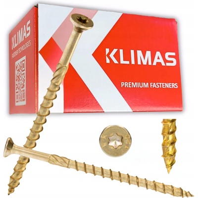 KLIMAS Wkret-met WKCS Ø6 mm TX-30 konstrukční vrut do dřeva se zápustnou hlavou 220 mm - 100 ks