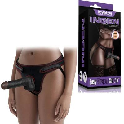 Страп-он за жени, ултра реалистично дилдо, 20см. - Easy Strapon Set 2 (LVTOY00673)