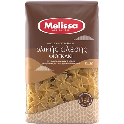 Melissa Řecké celozrnné těstoviny Farfalle 0,5 kg