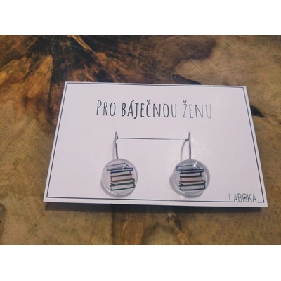 Laboka visací náušnice skleněné Knihy 0001291