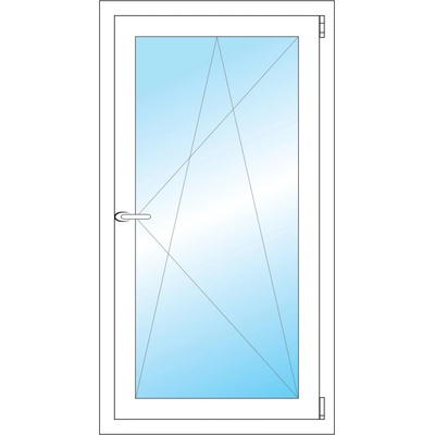 OKNA HNED Plastové okno 63x116 cm (630x1160 mm) bílé otevíravé a sklopné pravé