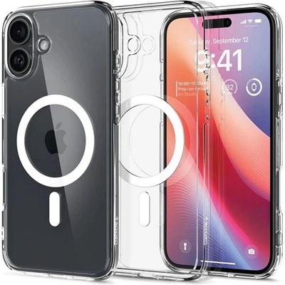 Spigen iPhone 16 SPIGEN ULTRA HYBRID MAG Пластмасов удароустойчив протектор за телефон, MagSafe, БЯЛ ACS08205 (ACS08205)