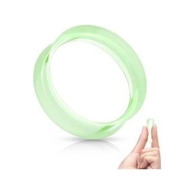 Šperky4U silikonový tunel do ucha tenkostěnný zelený TN01124G-20