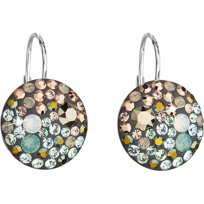Swarovski elements strieborné visiaci náušnice 31176.4 chameleon