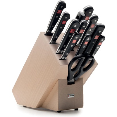 WÜSTHOF Комплект ножове с блок CLASSIC, 13 бр. , със заточващ прът и ножица, Wüsthof (WU9846)
