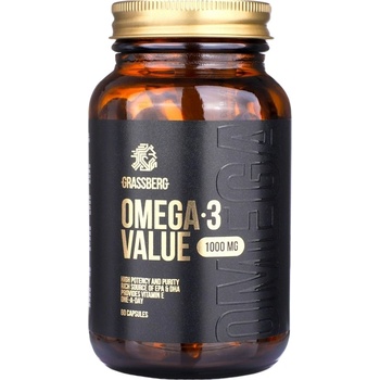Grassberg Omega-3 Value, 1000 mg, 60 капсули, Grassberg (7061)