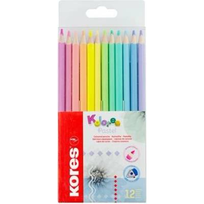 Kores Kolores Pastel sada barevných tužek, trojhranných 12 pastelových barev 93311