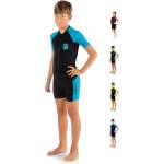 CRESSI Shorty 2mm children's wetsuit - children's swimming suit with UV, cold protection, jellyfish protection - swimming suit for girls and boys - black/blue - 3/4 years - DG003503 (DG003503)