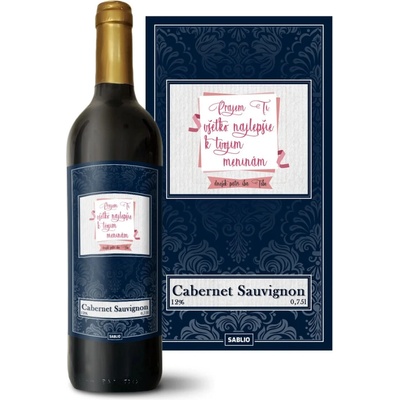 Sablio Prajem ti všetko najlepšie k tvojim meninám Cabernet Sauvignon Červené víno 12 % 0,75 l (holá fľaša)