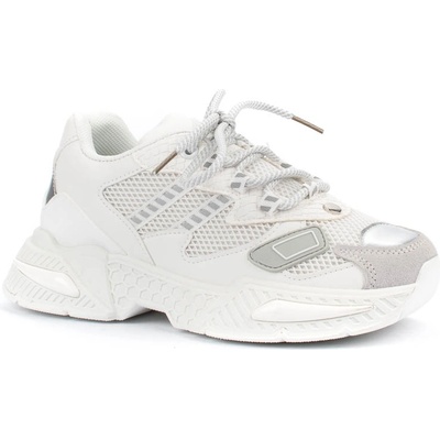 Дамски маратонки в бяло от текстил