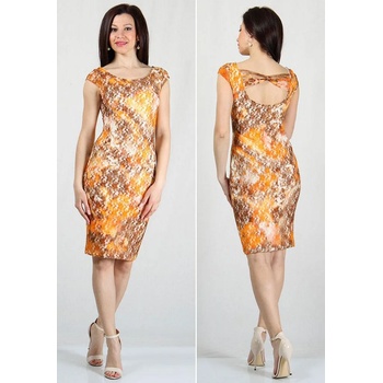 Image 1 of Rumena Рокля от дантела на жълто-кафяви цветчета rumena