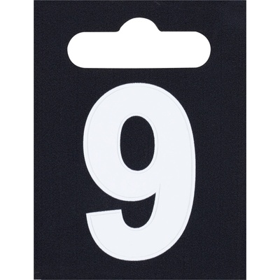 Walteco Číslo 9, formát 50x65mm, výška 40mm, biele, samolepka Množstvo: 1 ks , 20537