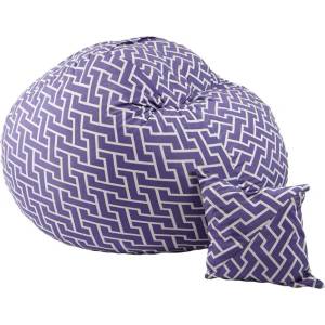 Pufrelax Комплект Барбарон и декоративна възглавница, 450л. Matusalem, Zippity Purple, Перящ се калъф, Подходящ за деца, Пълнеж с микс от мемори пяна и дунапрен, Гама Premium
