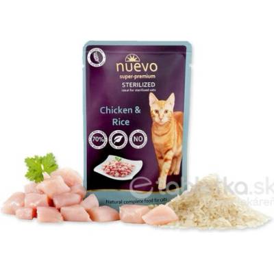NUEVO Cat Sterilized ryža a kuracie mäso 16 x 85 g