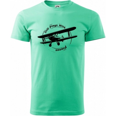Heavy New Still Plays With Planes tričko mätové
