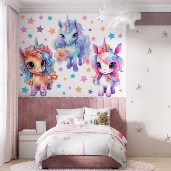 Art gift Нано стикери за многократна употреба - Малки еднорози