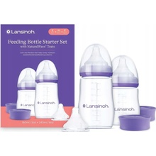 Lansinoh Natural Wave štartovacia sada fľaštičiek 3x cumlík fialová 1x160 ml 1x240 ml