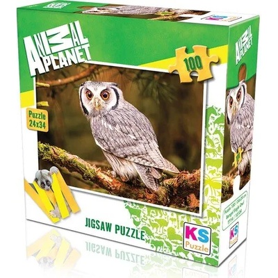 KS Games Animal Planet пъзел 100 части - Бенгалски Бухал (24x34)