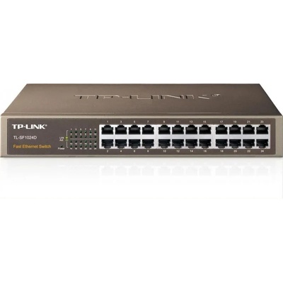 TP-Link TL-SF1024D мрежов суич, неуправляван, Fast Ethernet (10/100), черен (TL-SF1024D)